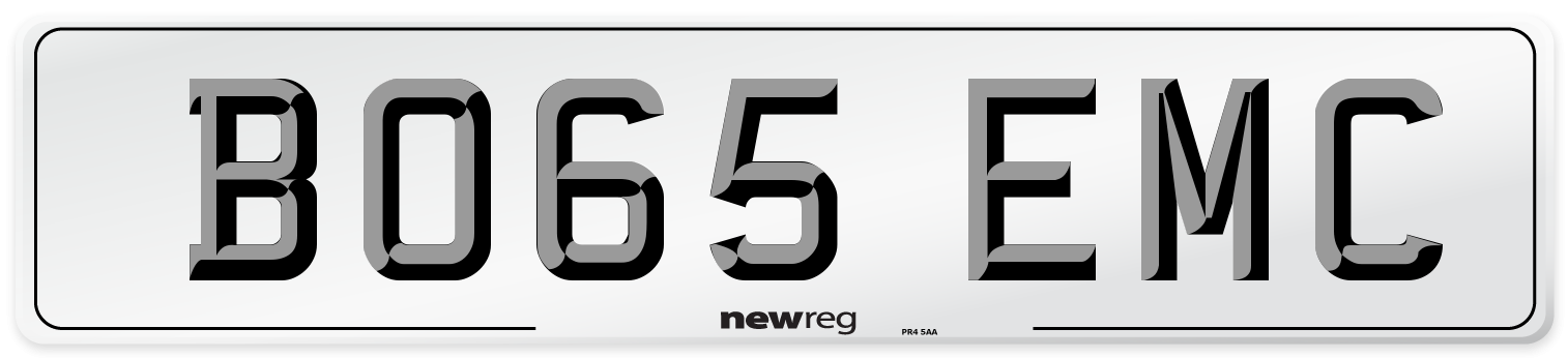 BO65 EMC Number Plate from New Reg